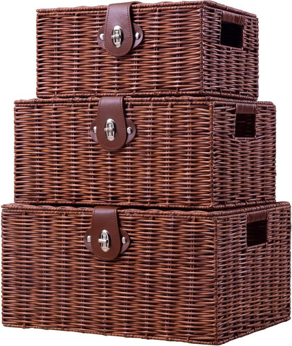 Set woven wicker - of, 3