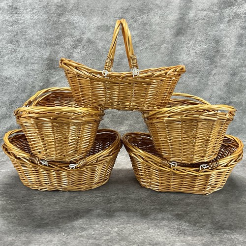 Natural wood wicker baskets - wood,