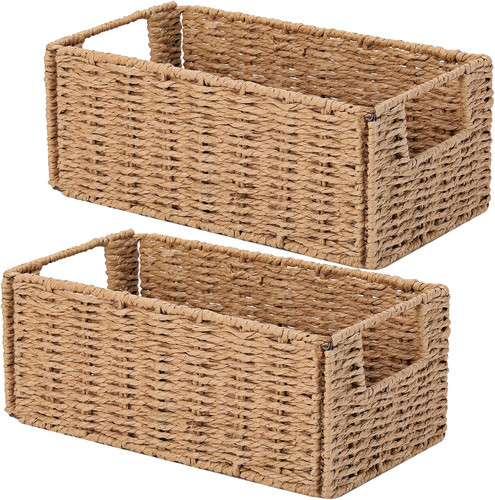Wicker storage basket - set, of